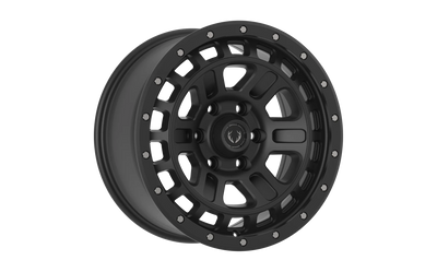 Blackhorn Offroad - BH03 - Black - Satin Black/Black Lip - 17" x 8.5", -12 Offset, 5x127 (Bolt Pattern), 72mm HUB