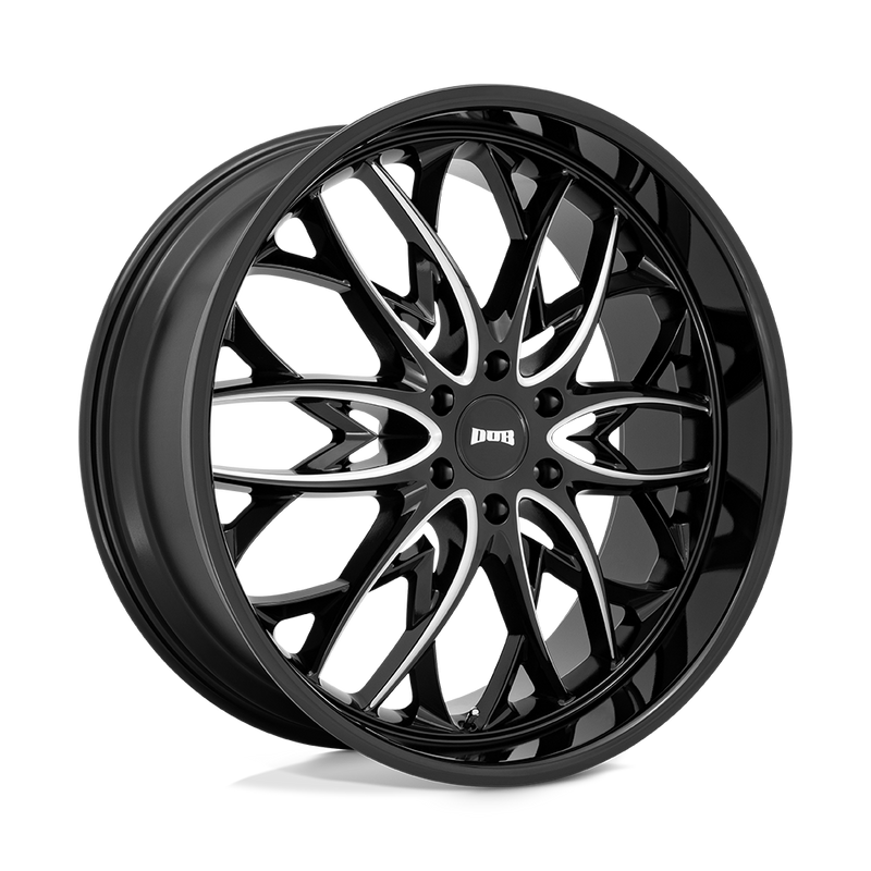 DUB - S263 OG - Black - GLOSS BLACK MILLED - 24" x 10", 25 Offset, 6x139.7 (Bolt Pattern), 106.1mm HUB
