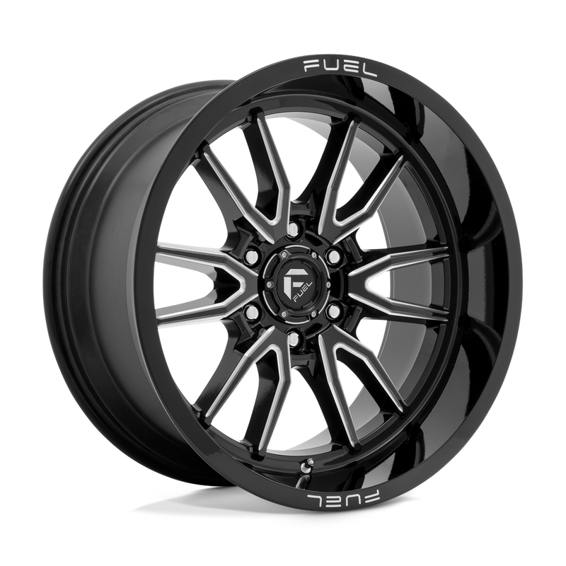 Fuel - D761 CLASH - Black - GLOSS BLACK MILLED - 20" x 9", 1 Offset, 8x165.1 (Bolt Pattern), 125.1mm HUB