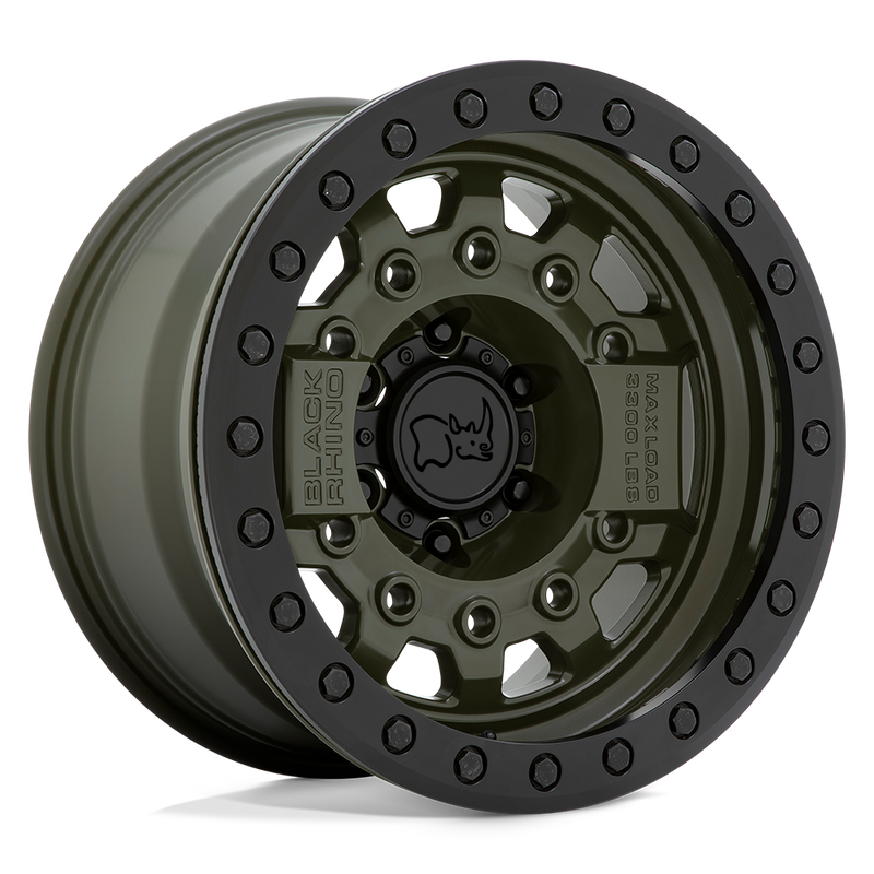 Black Rhino - AVENGER BEADLOCK - OLIVE DRAB GREEN WITH BLACK HARDWARE - 17" x 8.5", 0 Offset, 6x139.7 (Bolt Pattern), 112.1mm HUB