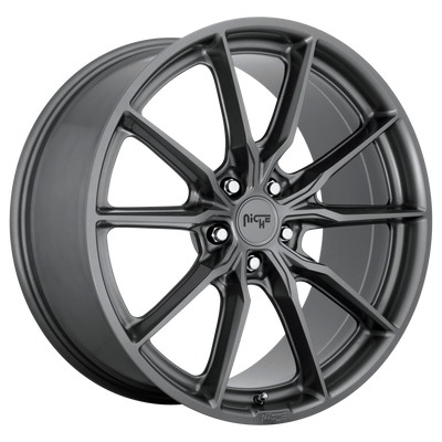Niche - M239 RAINIER - Gunmetal - MATTE ANTHRACITE - 22" x 10.5", 4 Offset, 5x120 (Bolt Pattern), 74.1mm HUB