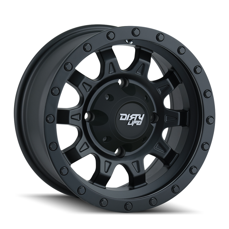 Dirty Life - ROADKILL - Black - MATTE BLACK/BLACK BEADLOCK - 15" x 7", 13 Offset, 4x156 (Bolt Pattern), 115.1mm HUB