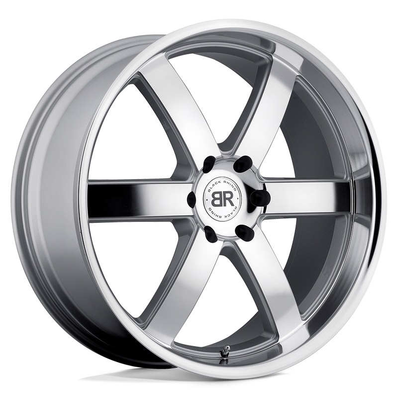 Black Rhino - PONDORA - Silver - Silver with Machine Face & Lip - 20" x 8.5", 18 Offset, 6x139.7 (Bolt Pattern), 112.1mm HUB