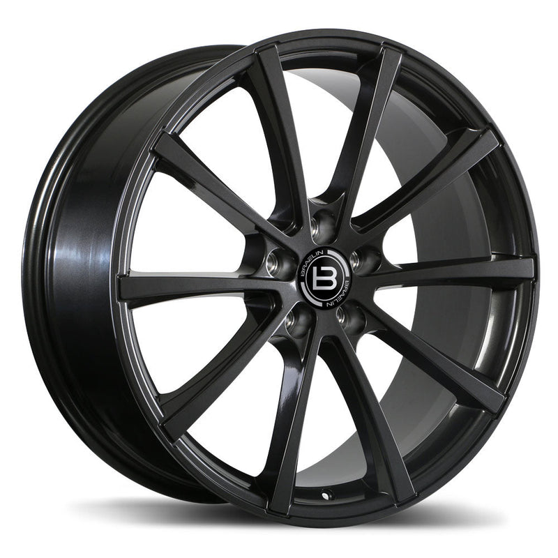 Braelin - BR09 - Gunmetal - Gloss Gunmetal - 20" x 8.5", 45 Offset, 5x115 (Bolt Pattern), 70.3mm HUB