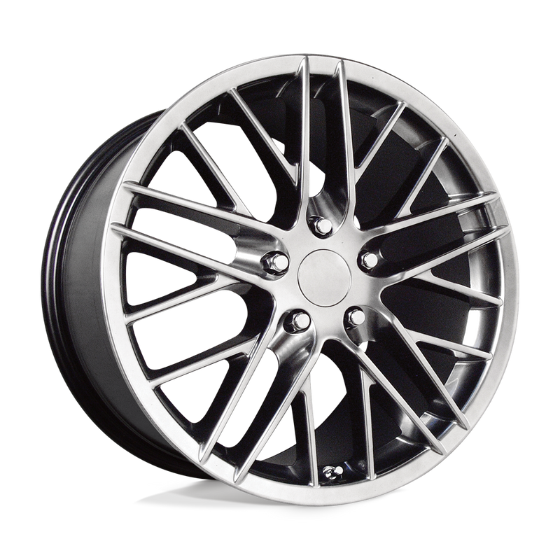 OE Creations - PR121 - Gunmetal - HYPER SILVER DARK - 18" x 8.5", 56 Offset, 5x120.65 (Bolt Pattern), 70.7mm HUB