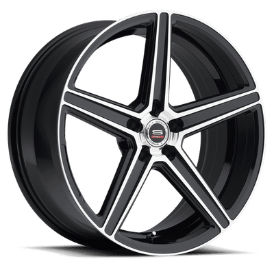 Spec-1 Racing - SP-8 - Black - Gloss Black Machined - 20" x 10.5", 25 Offset, 5x115 (Bolt pattern), 74.1mm HUB
