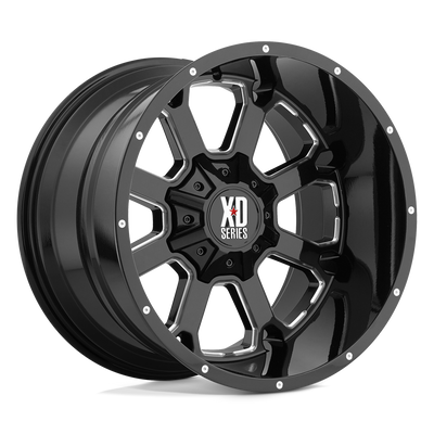 XD Series - XD825 BUCK 25 - Black - GLOSS BLACK MILLED - 20" x 9", 25 Offset, 5x150 (Bolt Pattern), 110.1mm HUB