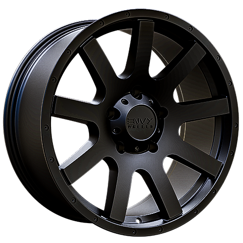 Envy Wheels - CRAZE - Black - SATIN BLACK - 18" x 9", 12 Offset, 5x127 (Bolt Pattern), 71.5mm HUB
