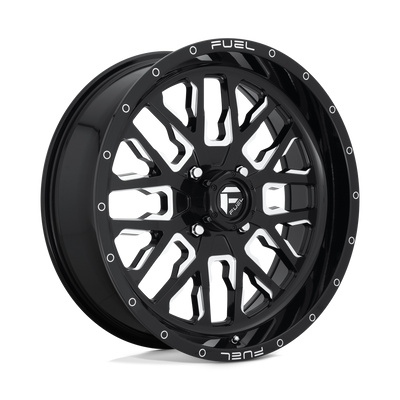 Fuel UTV - D611 STROKE - Black - GLOSS BLACK MILLED - 20" x 7", 13 Offset, 4x137 (Bolt Pattern), 110.1mm HUB