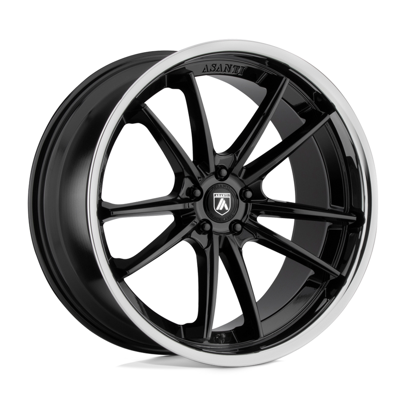Asanti Black - ABL-23 SIGMA - Black - GLOSS BLACK CHROME LIP - 22" x 10.5", 35 Offset, 5x114.3 (Bolt Pattern), 72.6mm HUB