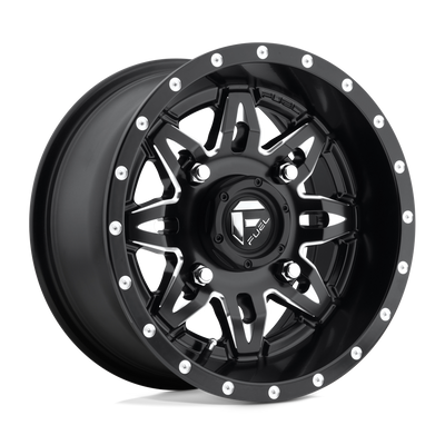 Fuel UTV - D567 LETHAL - Black - MATTE BLACK MILLED - 15" x 7", 13 Offset, 4x156 (Bolt Pattern), 132mm HUB
