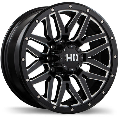 Fast HD - Menace - Black - Satin Black with Milled Trim - 17" x 8", 15 Offset, 8x165.1 (Bolt Pattern), 121.1mm HUB