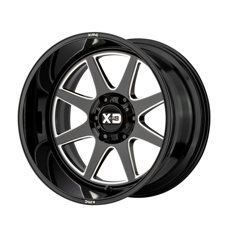 XD Series - XD844 PIKE - Black - GLOSS BLACK MILLED - 20" x 9", 18 Offset, 6x120 (Bolt Pattern), 66.9mm HUB