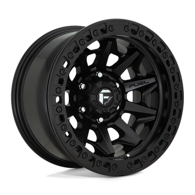 Fuel - D114 COVERT BEADLOCK - Black - MATTE BLACK - 17" x 9", -15 Offset, 6x139.7 (Bolt Pattern), 106.1mm HUB