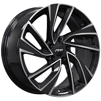 ART - Replica 232 - Black - Gloss Black - Machined Face - 19" x 8", 45 Offset, 5x112 (Bolt Pattern), 57.1mm HUB