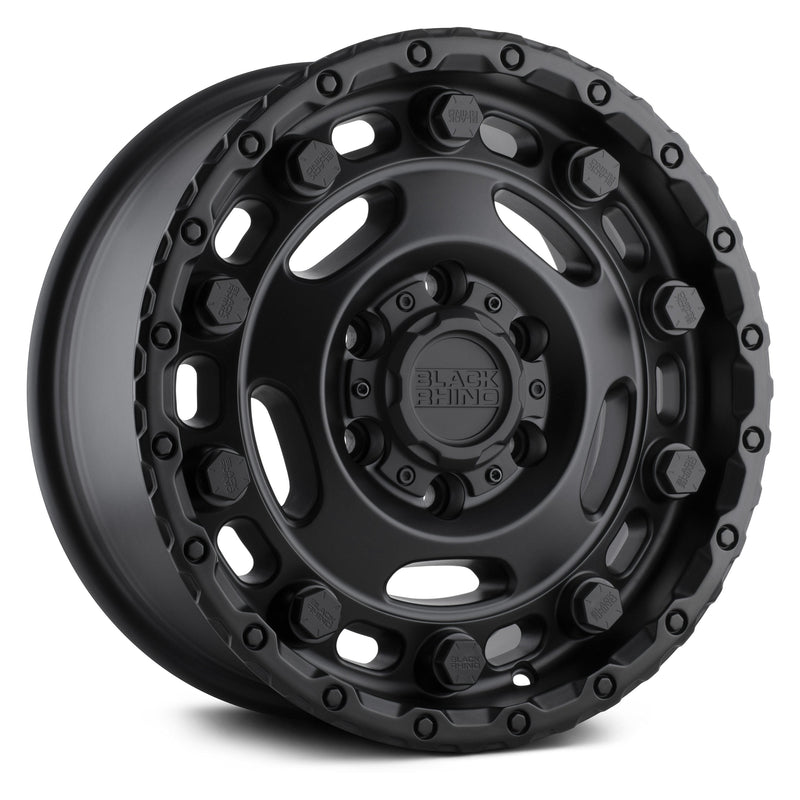 Black Rhino - GLACIER - Gunmetal - MATTE BLACK - 17" x 8", 35 Offset, 6x139.7 (Bolt Pattern), 112.1mm HUB