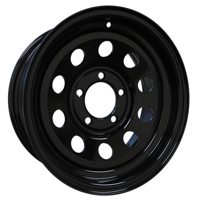 Envy Wheels - TRAILER STEEL MODULAR - Black - GLOSS BLACK - 14" x 6", 0 Offset, 5x114.3 (Bolt Pattern), 84mm HUB
