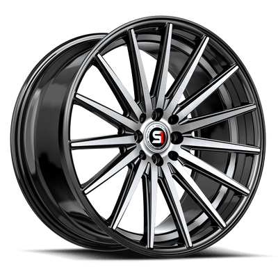 Spec-1 Racing - SP-69 - Black - Gloss Black Machined / Undercut - 17" x 7.5", 42 Offset, 5x112/114.3 (Bolt pattern), 73.10mm HUB