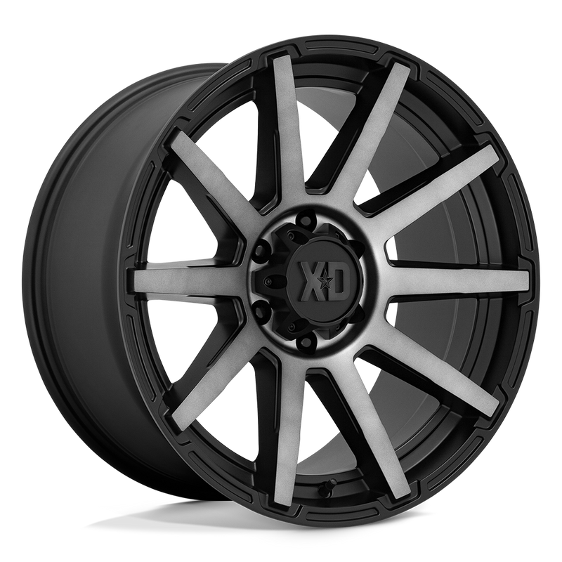 XD Series - XD847 OUTBREAK - Black - SATIN BLACK WITH GRAY TINT - 20" x 10", 12 Offset, 6x139.7 (Bolt Pattern), 106.1mm HUB