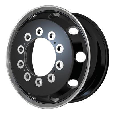 ATX - AO404 JOURNEY - Gunmetal - SATIN BLACK WITH POLISHED LIP - FRONT & REAR INNER - 25" x 8", 144 Offset, 10x285.75 (Bolt Pattern), 220.1mm HUB