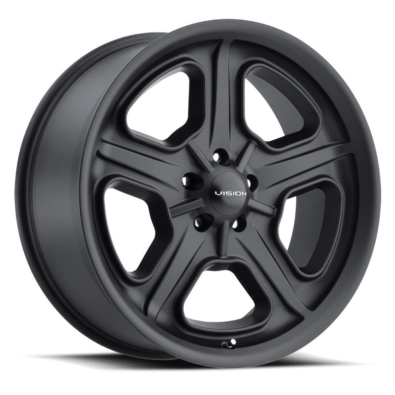 Vision Wheel American Muscle - 147 DAYTONA - Black - Satin Black - 15" x 7", -7 Offset, 5x114.3 (Bolt Pattern), 83mm HUB