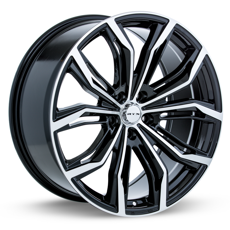 RTX Wheels - Black Widow - Black - Black Machined - 19" x 8.5", 35 Offset, 5x120 (Bolt Pattern), 74.1mm HUB