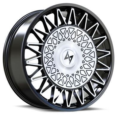 Sentali - Crown - Black - Gloss Black Machined - 24" x 10", 20 Offset, 6x135/139.7 (Bolt pattern), 106.1mm HUB