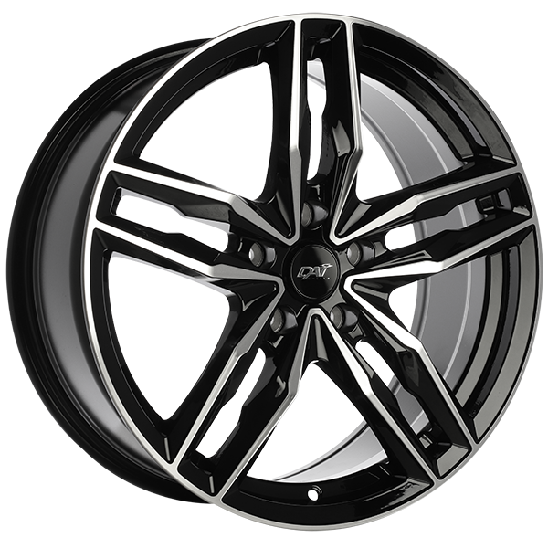 Dai Alloys - Moda - Black - Gloss Black - Machined Face - 16" x 7", 39 Offset, 5x100 (Bolt Pattern), 54.1mm HUB