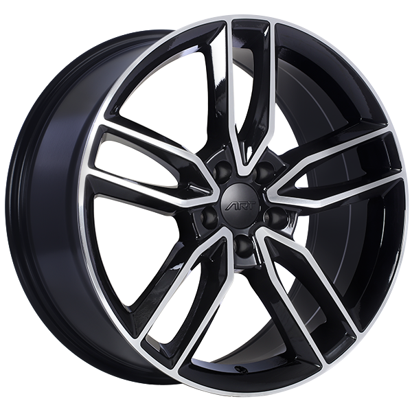 ART - Replica 177 - Black - Gloss Black - Machined Face - 19" x 8.5", 40 Offset, 5x112 (Bolt Pattern), 66.6mm HUB