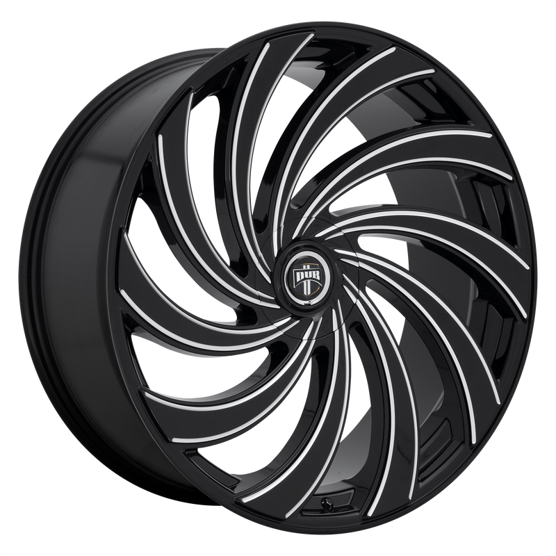 DUB - S239 DELISH - Black - GLOSS BLACK MILLED - 24" x 9", 15 Offset, 5x115/120 (Bolt Pattern), 72.56mm HUB