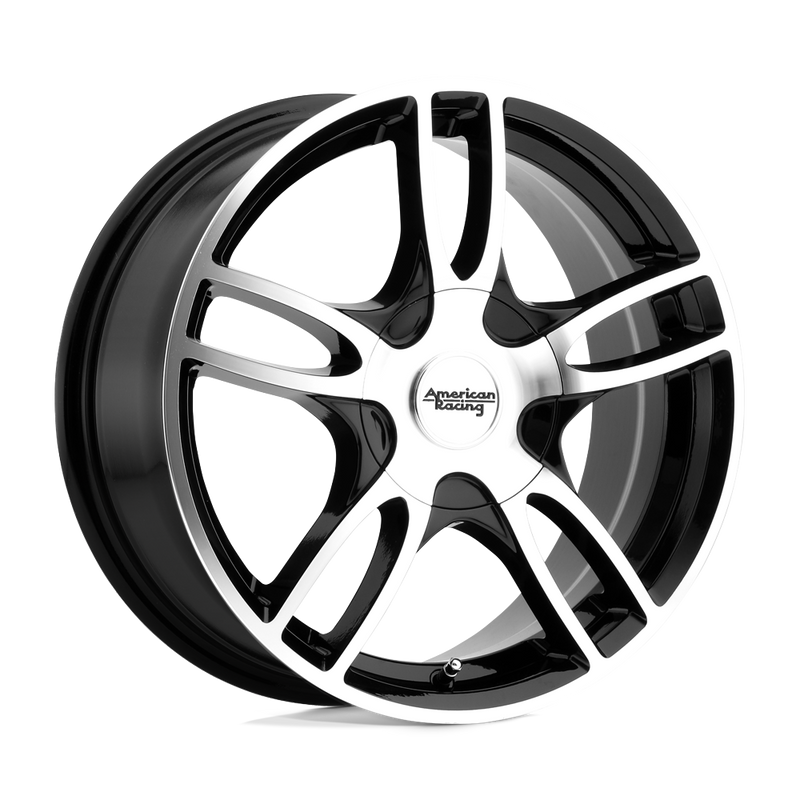 American Racing - AR919 ESTRELLA 2 - Black - Gloss Black Machined - 17" x 7.5", 45 Offset, 5x114.3/120 (Bolt Pattern), 74.1mm HUB