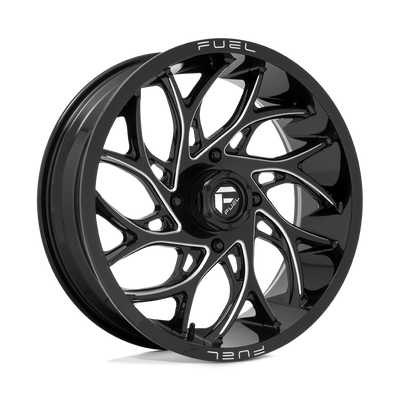 Fuel UTV - D741 RUNNER - Black - GLOSS BLACK MILLED - 20" x 7", 13 Offset, 4x156 (Bolt Pattern), 132mm HUB