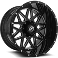 XF Off-Road - XF-211 - Black - Gloss Black Milled - 24" x 14", -76 Offset, 8x170/180 (Bolt pattern), 125.20mm HUB