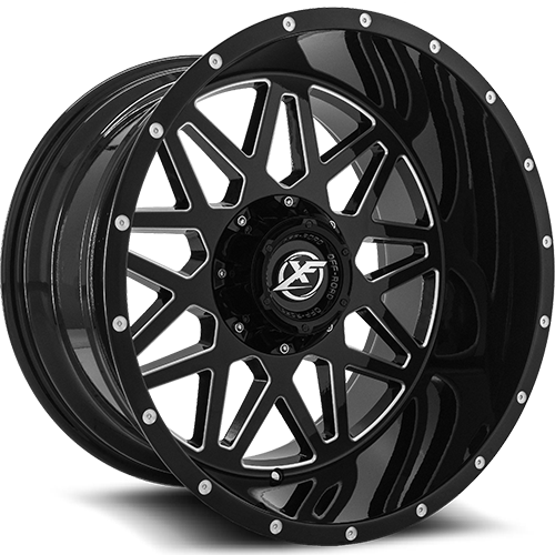 XF Off-Road - XF-211 - Black - Gloss Black Milled - 24" x 14", -76 Offset, 8x170/180 (Bolt pattern), 125.20mm HUB
