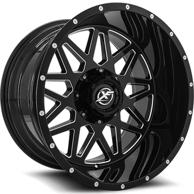 XF Off-Road - XF-211 - Black - Gloss Black Milled - 22" x 10", -18 Offset, 6x135/139.7 (Bolt pattern), 106.40mm HUB