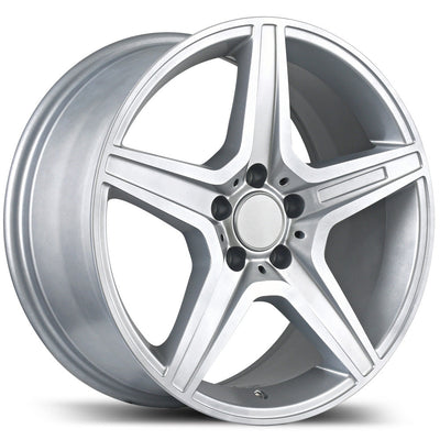 Replika - R169 - Silver - Gloss Silver - 17" x 8", 42 Offset, 5x112 (Bolt Pattern), 66.5mm HUB
