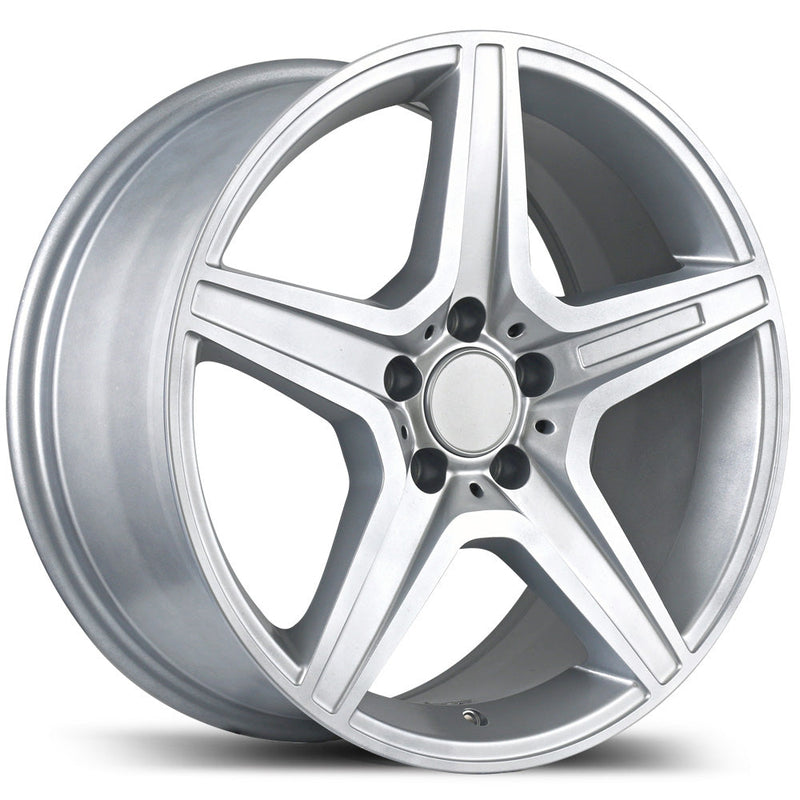 Replika - R169 - Silver - Gloss Silver - 17" x 8", 42 Offset, 5x112 (Bolt Pattern), 66.5mm HUB