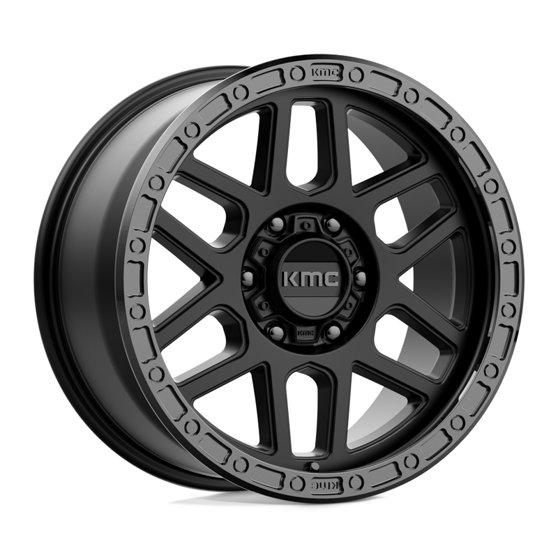 KMC Wheels - KM544 MESA - Black - SATIN BLACK WITH GLOSS BLACK LIP - 18" x 9", 18 Offset, 6x135 (Bolt Pattern), 87.1mm HUB