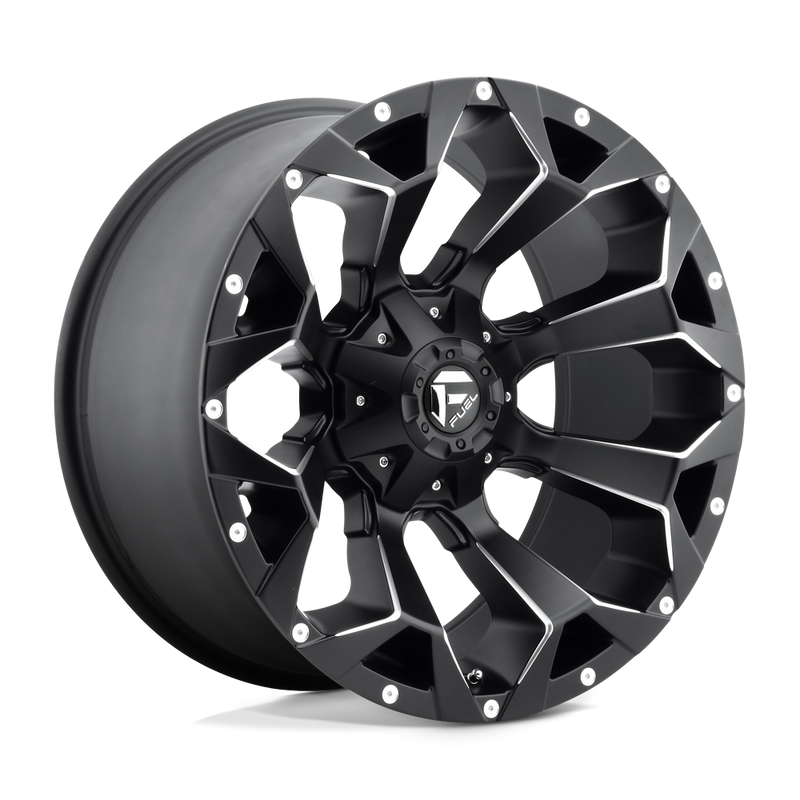 Fuel - D546 ASSAULT - Black - MATTE BLACK MILLED - 18" x 9", -12 Offset, 5x114.3/127 (Bolt Pattern), 78.1mm HUB