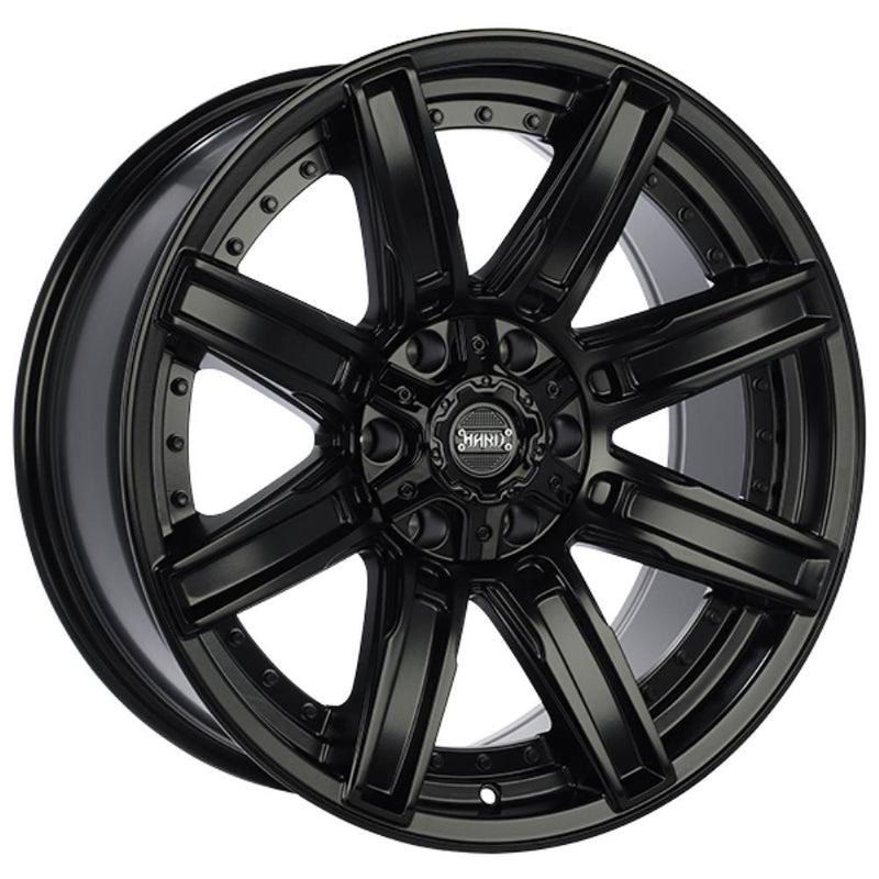 Ruffino HARD - FORGED - Black - Satin Black - 17" x 9", 20 Offset, 8x180 (Bolt Pattern), 124.3mm HUB