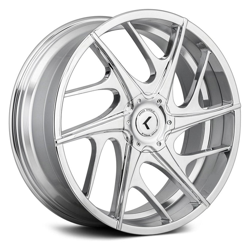 Kraze Wheels - ROGUE - Chrome - CHROME - 20" x 8.5", 40 Offset, 5x112/114.3 (Bolt Pattern), 73.1mm HUB