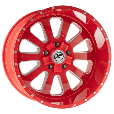 XF Off-Road - XFX-302 - Red Milled - 24" x 14", -76 Offset, 6x135/139.7 (Bolt pattern), 106.40mm HUB
