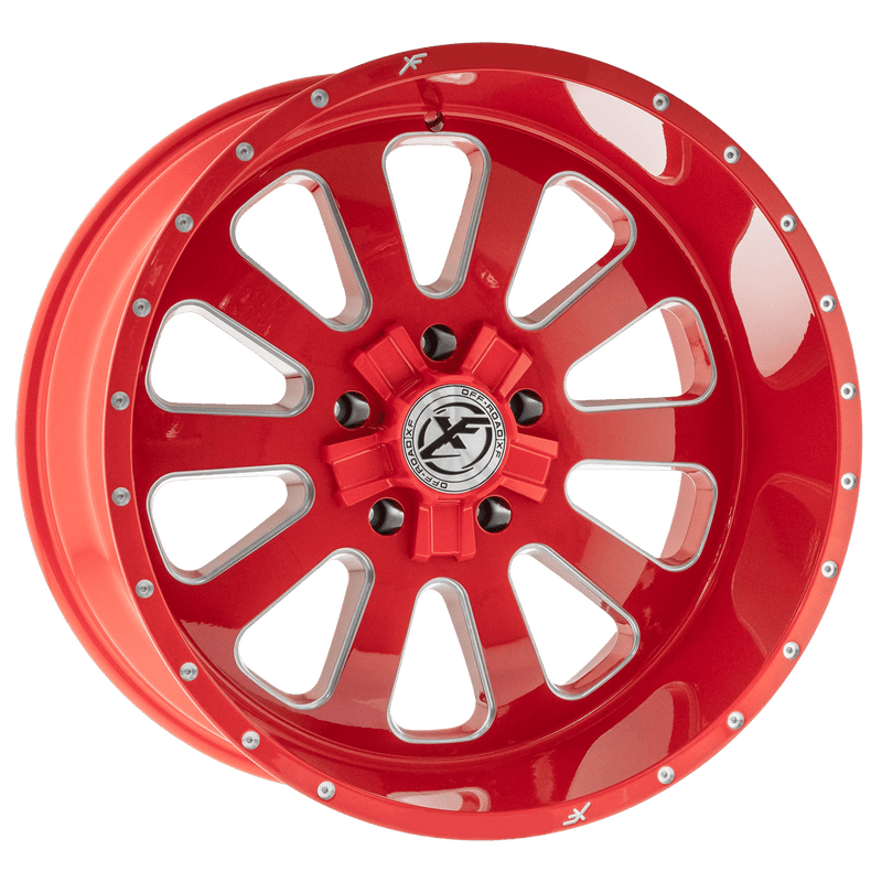 XF Off-Road - XFX-302 - Red Milled - 24" x 14", -76 Offset, 6x135/139.7 (Bolt pattern), 106.40mm HUB