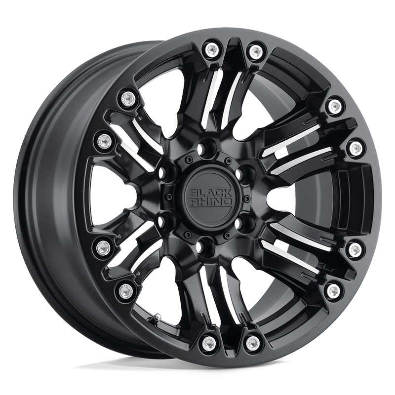 Black Rhino - ASAGAI - Black - Matte Black & Machined with Stainless Bolts - 17" x 8.5", 0 Offset, 5x139.7 (Bolt Pattern), 78.1mm HUB