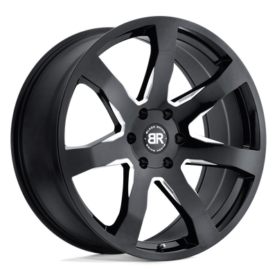 Black Rhino - MOZAMBIQUE - Black - Gloss Black & Milled - 20" x 8.5", 35 Offset, 5x120 (Bolt Pattern), 76.1mm HUB