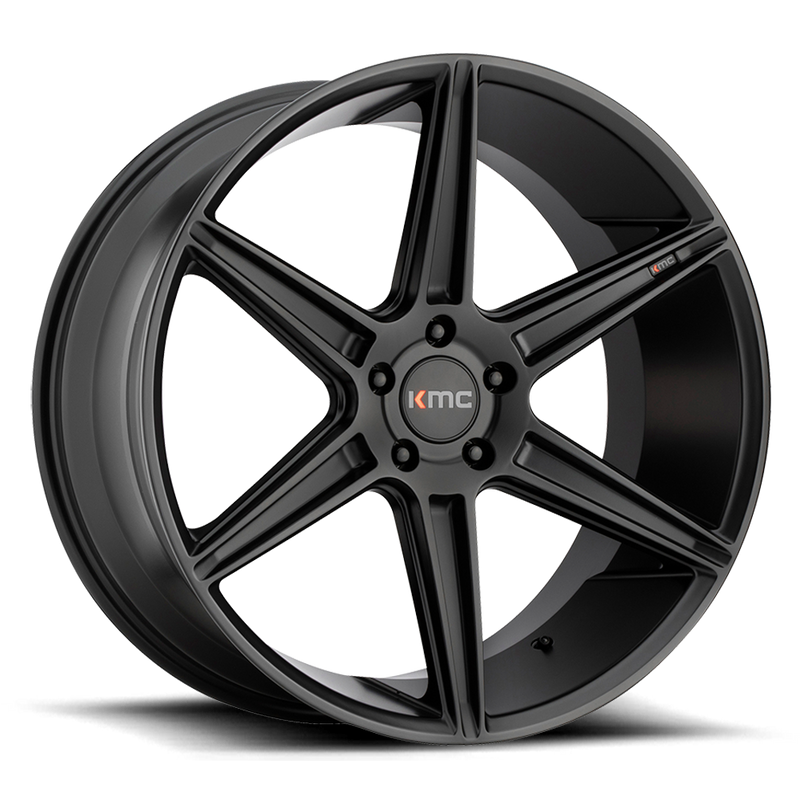 KMC Wheels - KM711 PRISM - Black - Satin Black - 20" x 9", 35 Offset, 5x120 (Bolt Pattern), 74.1mm HUB