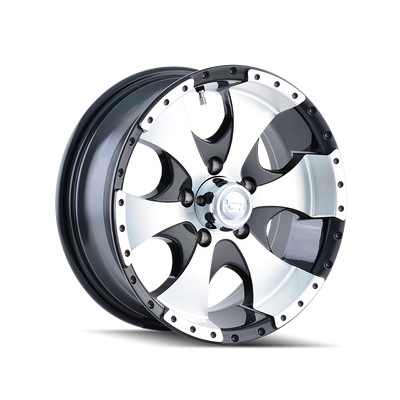 ION Trailer - 136 - Black - BLACK/MACHINED LIP - 15" x 6", 0 Offset, 5x114.3 (Bolt Pattern), 83.82mm HUB