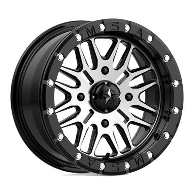MSA Offroad Wheels - M37 BRUTE BEADLOCK - Black - GLOSS BLACK MACHINED - 15" x 7", 10 Offset, 4x156 (Bolt Pattern), 132mm HUB