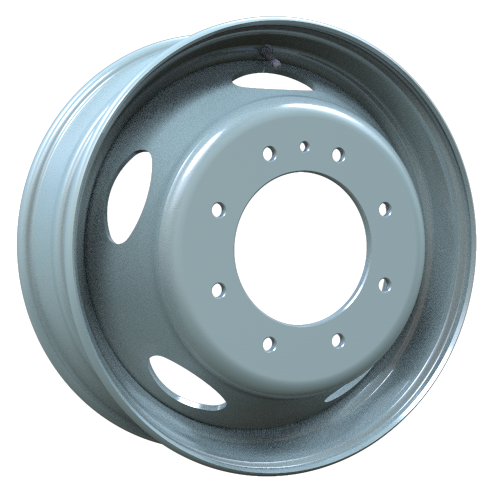 Envy Wheels - Dually Steel Wheel - Grey - GREY - 19.5" x 6", 136 Offset, 8x225 (Bolt Pattern), 170.1mm HUB