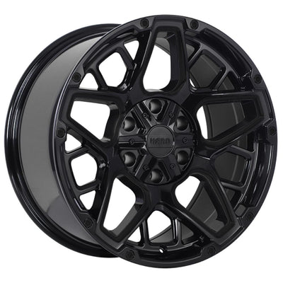 Ruffino HARD - Armour - Black - Satin Black - Milled Window - 20" x 9", -12 Offset, 6x135/139.7 (Bolt Pattern), 87.1mm HUB